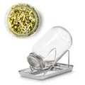Sprossenglas Keimglas Anzucht Set 1000ml Samen mit Gitterdeckel Ständer & Schale