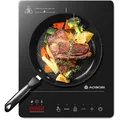 Induktionskochfeld Kochplatte Elektrisch Glas Schwarz 2000W