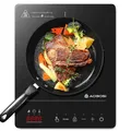 Induktionskochfeld 1 Platte 2000W Schwarz mit Booster-Funktion 10H-Timer kompakt