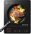 Induktionskochfeld 1 Platte 2000W Schwarz 20 Leistungsstufen Timer 10H Tragbar