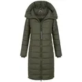 Navahoo Winterjacke Mondmaedchen Extra langer Schnitt mit seitlichen Belüftungsöffnungen grün XS (34)