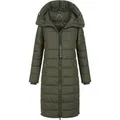 Navahoo Mondmädchen Damen Winter Steppmantel mit Kapuze und Fleecefutter