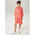 Aniston CASUAL Tunikakleid mit farbenfrohen, graphischen Blüten bedruckt orange|rosa 40