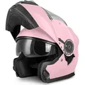 VINZ Santos Klapphelm mit Sonnenblende | ECE 22.06 & PINLOCK vorbereitet | Motorrad Helm Integralhelm | Motorradhelm Klappbar | In Gr. XS-XXL | Erh... - Rosa