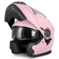 VINZ Santos Klapphelm mit Sonnenblende | ECE 22.06 & PINLOCK vorbereitet | Motorrad Helm Integralhelm | Motorradhelm Klappbar | In Gr. XS-XXL | Erhältlich Rosa