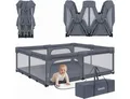 lionelo Laufgitter FLORENCE XL EASY FOLD (Set), EasyFold/180×200cm/keine Montage/2Eingänge/Netzseiten/Tasche