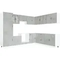vidaXL 14 Tlg Küchenschrank-Set Porto Betongrau Holzwerkstoff 3314995