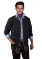 Moschen-Bayern Herren Trachtenjacke Trachtenstrickjacke Trachtenjanker Strickjacke Tracht Grau Schwarz 58
