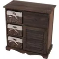 MCW Kommode Schrank mit 3 Körben Braun