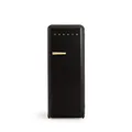 CREATE / RETRO FRIDGE 150 WOOD/Kühlschrank mit Gefrierfach 281L in Schwarz, Griff Holz / 102W, niedriger Energieverbrauch, 150cm, 3 Ablagen, Temperaturregelung,60x60x150cm