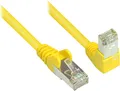 Patchkabel, Cat. 6, S/FTP, PiMF, 250MHz, einseitig 90° nach unten gewinkelt, gelb, 7,5m, Good Connections