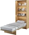MEBLINI Schrankbett Bed Concept - Wandbett mit Lattenrost - Klappbett mit Schrank - Wandklappbett - Murphy Bed - Bettschrank - BC-03 - 90x200cm Vertikal - Artisan Eiche
