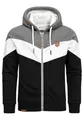 Amaci&Sons Sweatjacke Kapuzenpullover Herren Pullover Hoodie Zipper Jacke 4069 Anthrazit/Weiß/Schwarz L