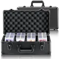 VEVOR Aufbewahrungsbox, 4 Fächer, Tragetasche für Sammelkarten mit Schaumstoffteilern und Schlüsselschloss, für 108 PSA-Karten, 76 BGS-Karten, 84 SGC-Karten, 388 Top Loader oder 999+ lose Karten