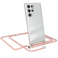 EAZY CASE für Samsung Galaxy S22 Ultra 5G Hülle mit Band Handykette Silikon Rosa