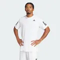 adidas Men's Club Tennis Climacool 3-Stripes T-Shirt, White, M