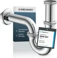 KIRCHHOFF Siphon Waschbecken, Siphon aus hochwertigem Edelstahl, Ablaufgarnitur