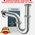 Kirchhoff Röhrensiphon | Siphon | Abfluss | Ablaufgarnitur Waschbecken | Chrom