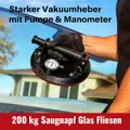 Starker Saugheber Vakuumheber mit Pumpe & Manometer 200 kg
