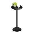 HOOBRO Runder Beistelltisch, Cocktailtisch, Bistrotisch für kleine Räume, Wohnzimmer, Schlafzimmer, Schwarz EBB168BZ01