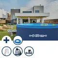 Stahlwandpool Set (5-teilig) rund 450x120 cm, Stahl 0,4 mm anthrazit, Folie 0,3
