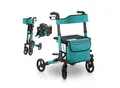 Juskys Rollator Vital faltbar, leicht & höhenverstellbar aus Aluminium bis 130 kg mit Sitz Petrol