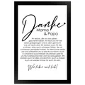 WANDStyle Gerahmtes Poster Danke Mama und Papa 20 x 30 cm Geschenkidee für Mehrere Personen