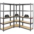 PROREGAL Mega Deal 1x Eckregal & 2x Schwerlastregal Ragnar Fachlast 175 kg Schwarz