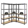 PROREGAL Mega Deal Eckregal Ragnar 1x: 180x70x40cm | 2X: 180x90x40cm Schwarz Fachlast 175kg, Kellerregal, Steckregal, Garagenregal, Lagerregal