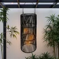 Spetebo LED Gartenleuchte Solar Lampe schwarz, mit Glühbirne, LED, warm weiß, in Rattan Optik
