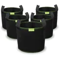 Stofftopf Pflanzsack Gartentopf Vliesstoff 12L Set 5 Stück Schwarz