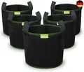 Stofftopf, 5 Stück 12 L Pflanzsack, Vliesstoff Pflanztasche mit Griffe für Karto