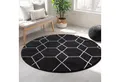 Sanat Teppich Trellis, rund, Höhe: 10 mm, Kurzflor, skandi, boho, auch als Läufer und in rund