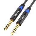 Tisino 6,35mm TRS Kabel, 6,3mm Klinke auf 6,3mm Klinke Stereo Audio Kabel Instrumentenkabel Symmetrisches Kabel für Gitarren, Keyboard, Bass, Verstärker und andere Audiogeräte - 5M