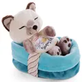 NICI Sleeping Pets Kätzchen Siamkatze 47893 - Kuscheltier Katze im Körbchen 12cm