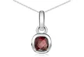 Materia Kettenanhänger Edelstein Granat Rot quadratisch facettiert KA-248-Granat, 925 Sterling Silber