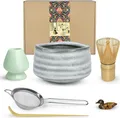 Japanisches Matcha-Zeremonie-Set mit Schale, Schneebesen und Teeschaufel