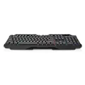NEDIS Wired Gaming Keyboard - USB Type-A - Folientasten - LED - QWERTY - US-Layout - Stromversorgung über USB - Netzkabellänge: 1.30 m - Multimedia