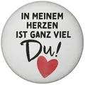speecheese Magnet Herz Magnet rund mit Spruch In meinem Herzen ist ganz viel Du