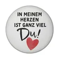 Herz Magnet rund mit Spruch In Meinem Herzen ist ganz viel Du Liebe Valentinsgeschenk für Partner Verliebt Freundin Freundschaft zum Valentinstag
