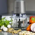 Cecotec Elektrischer Zerkleinerer 1L TitanGlass 1000 Spatula. 500W, 4 Titan-Klingen, Hackt, Schneidet, Zerkleinert, ControlSpeed, 2 Geschwindigkeiten, - Silber