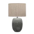 Pauleen 48153 Pretty Classy Tischleuchte Keramik Tischlampe mit Stoffschirm hell Beige max60W E27 Dunkelgrau/Beige 230V Keramik