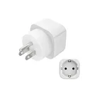 Hama Reiseadapter Typ B, Reisestecker für USA/Kanada/Karibik (für Reisende aus Deutschland und Europa, für Schutzkontakt Stecker, Konturen- und Eurostecker) weiß