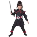 California Costumes Kostüm Ninja-Kostüm für Mädchen Faschingskostüm schwarz-rot schwarz 104 (3-4 Jahre)