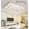 LED Deckenleuchte XW803 75x50cm 70W mit Fernbedienung Lichtfarbe/Helligkeit einstellbar dimmbar LED Wohnzimmerleuchte Kronleuchte Pendelleuchte D...