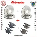 Kit Bremsscheiben Und Bremsbeläge Vorne + Hinten Brembo Für Jaguar Xjsc Xj #Kf D