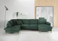 3C Candy Wohnlandschaft Lecce, wahlweise PUR-Schaumstoff oder Tonnentaschenfederkern U-Form, Bettkasten in Umbauecke und Longchair, sowie Querschläfer im 2-Sitzer