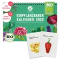 Einpflanzbarer Kalender 2026, A5Format, BioSaatgutKalender mit 12 Samenkarten...