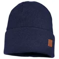 MAXIMO Beanie Strick, breiter Umschlag, gefüttert, wärmend, weich, unifarben blau 57