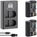 2X Blumax Akku kompatibel mit Nikon EN-EL15 [ 2250mAh ] + Slim Dual Charger EN-EL15c EN-EL15b EN-EL15a für D800 D850 D7200 D7500 Z8 Z7 II Z6 II Z5 Zf